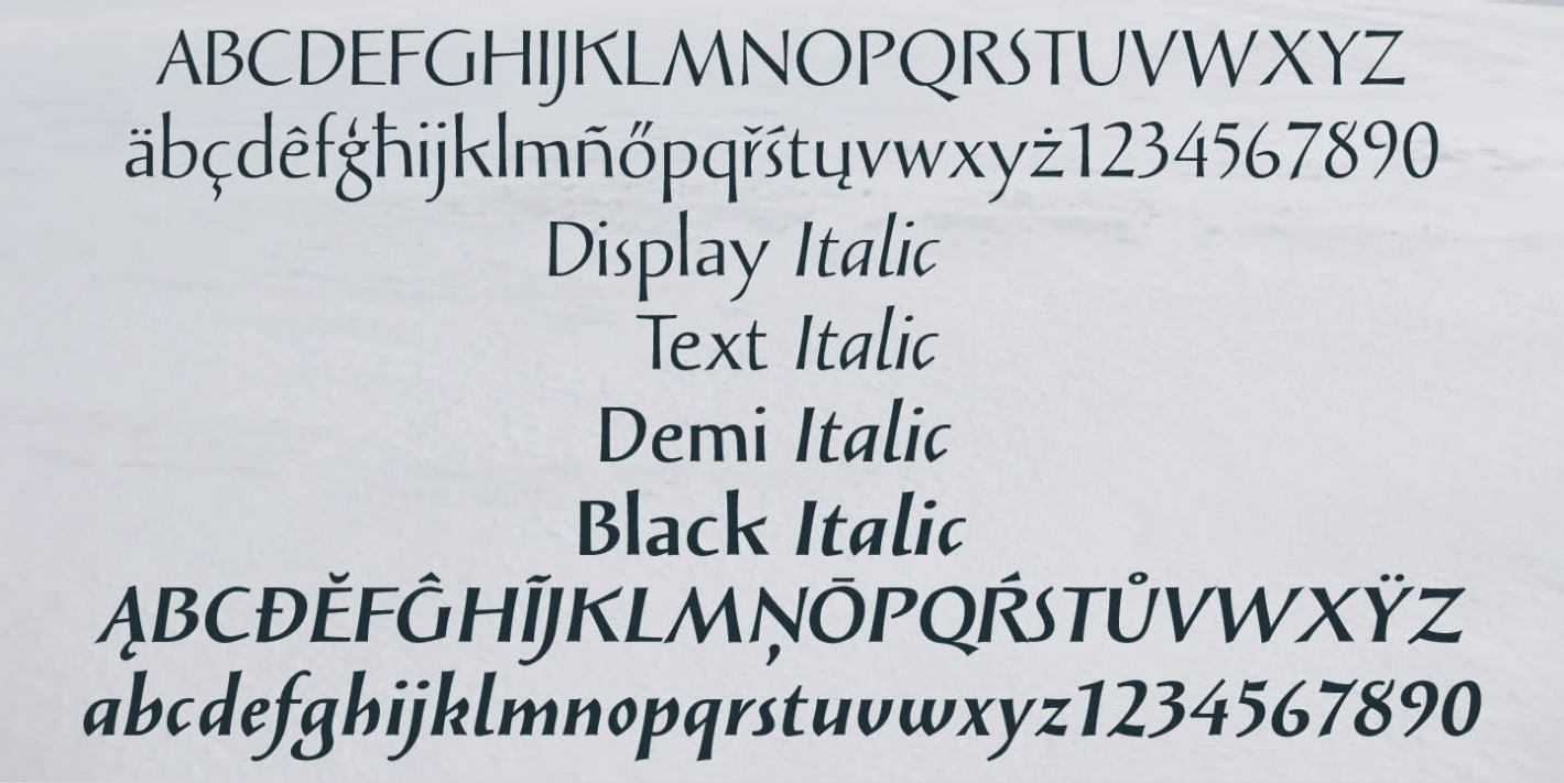 Solveig Text Italic Font preview
